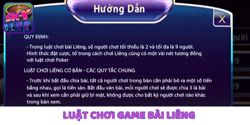 Game bài Liêng với luật lệ rõ ràng tại SkyClub